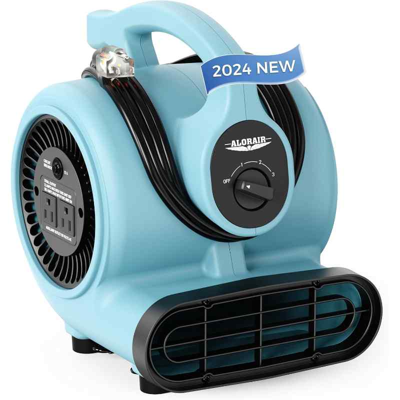 AlorAir 600 CFM Air Mover Blower Fan in blue
