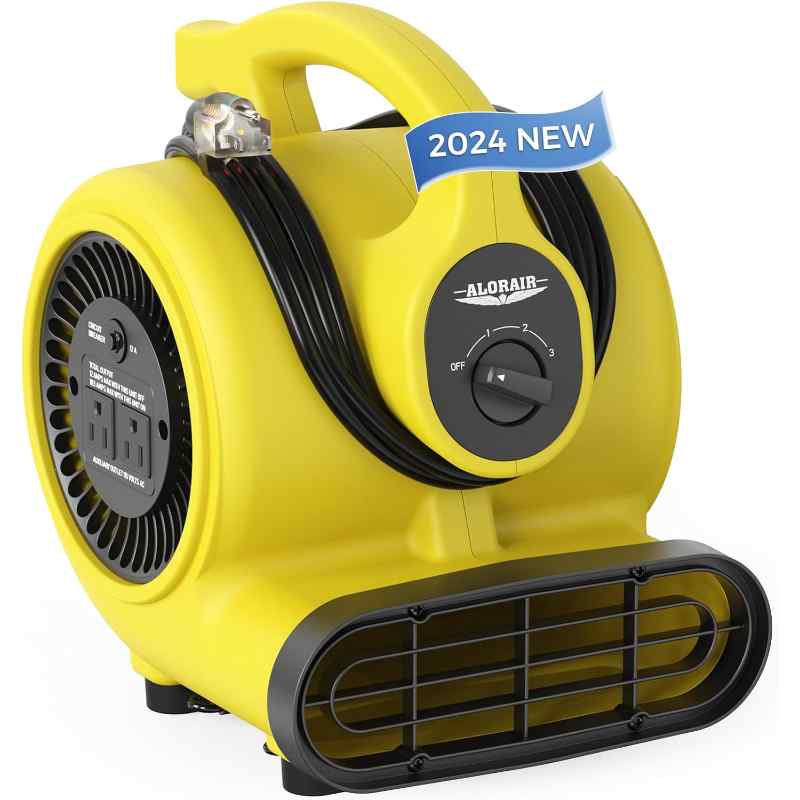 AlorAir 600 CFM Air Mover Blower Fan in yellow