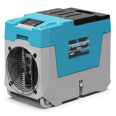 main view of a blue Alorair Storm LGR 850 Commercial Dehumidifier - 180 PPD