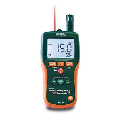 Extech MO290 - Pinless Moisture Meter Psychrometer IR front view in green