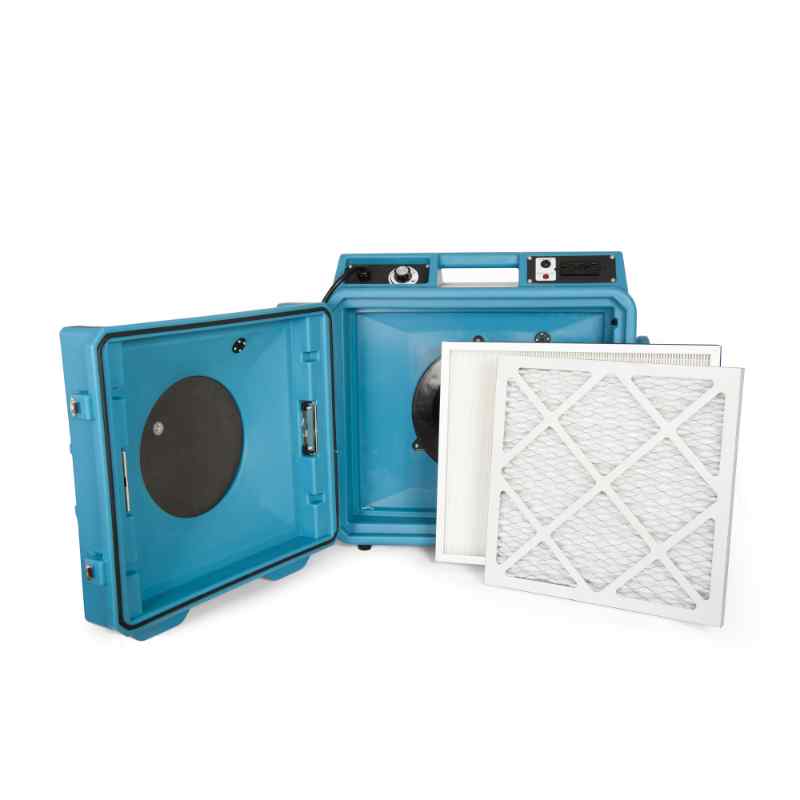 PURAERO AIR SCRUBBER PA-600-HAS-BL in blue showing air filters