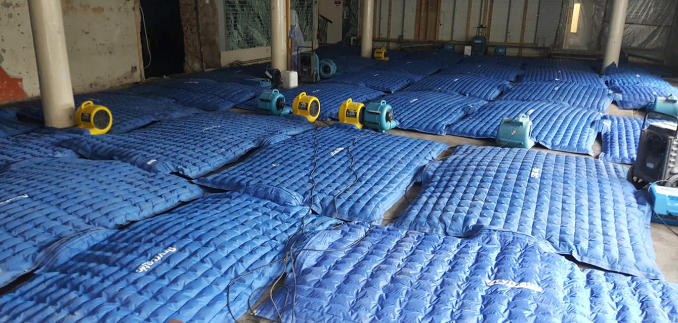 DBK Drymatic - Floor Heat Drying System, #FGPH155, LARGE FLOOR MAT KIT showing very large drying situation