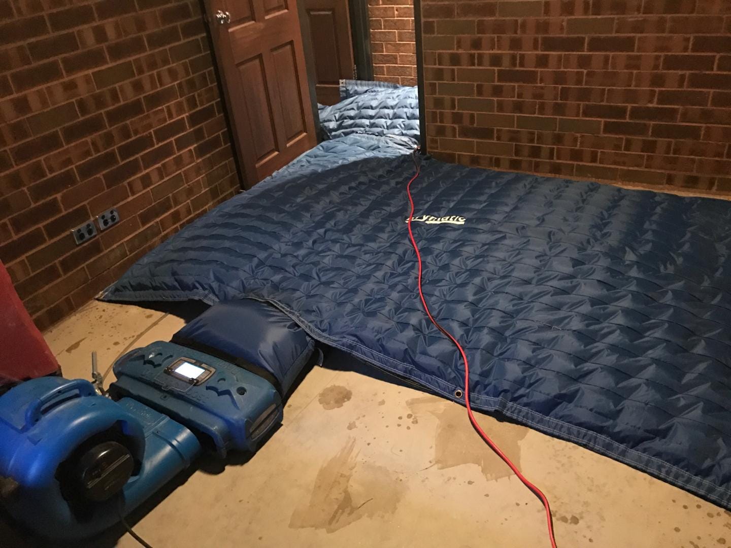 DBK Drymatic - Floor Heat Drying System, #FGPH155, LARGE FLOOR MAT KIT showing mats drying a room and hallway