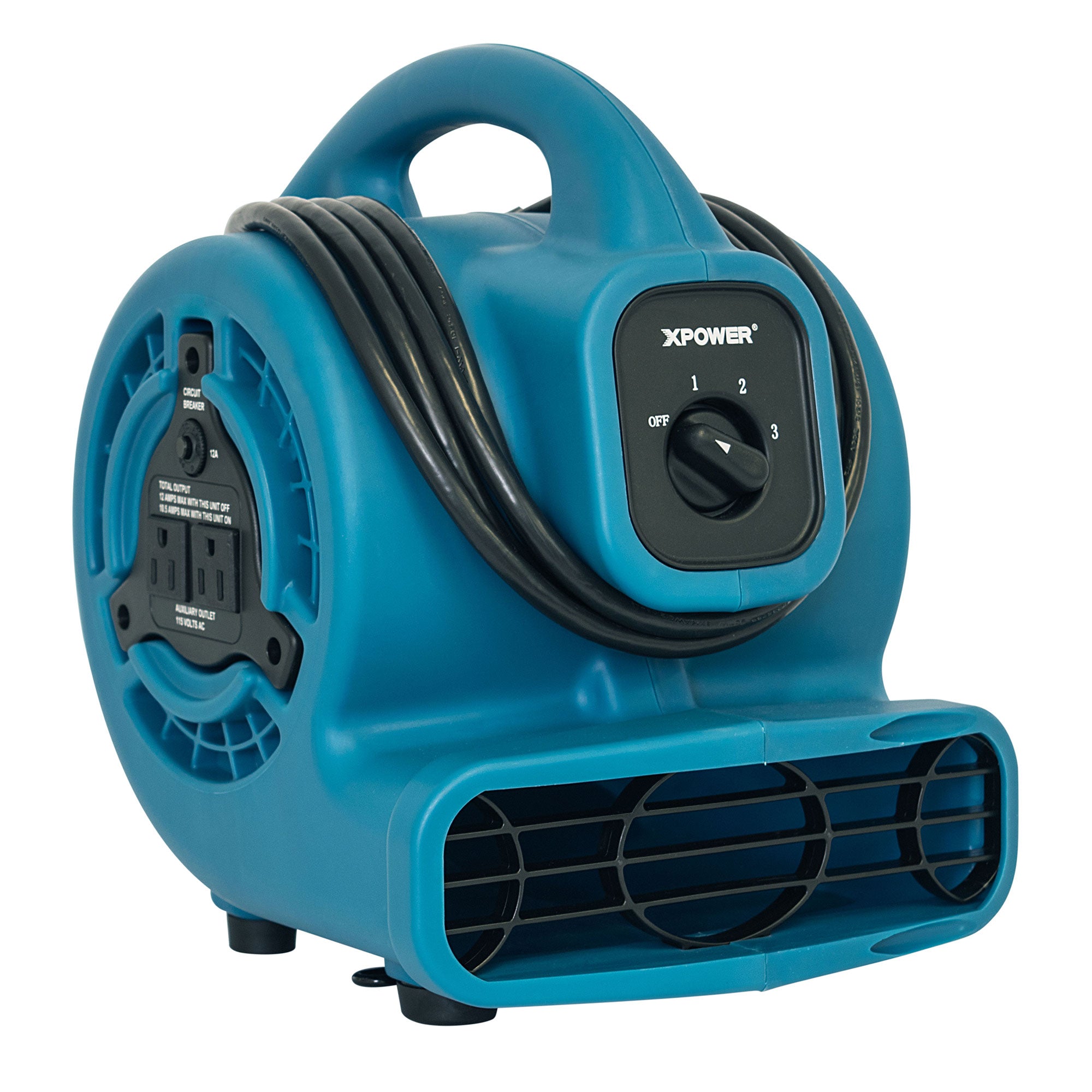 left angle of XPOWER P-80A Mighty Air Mover – BLUE & BLACK
