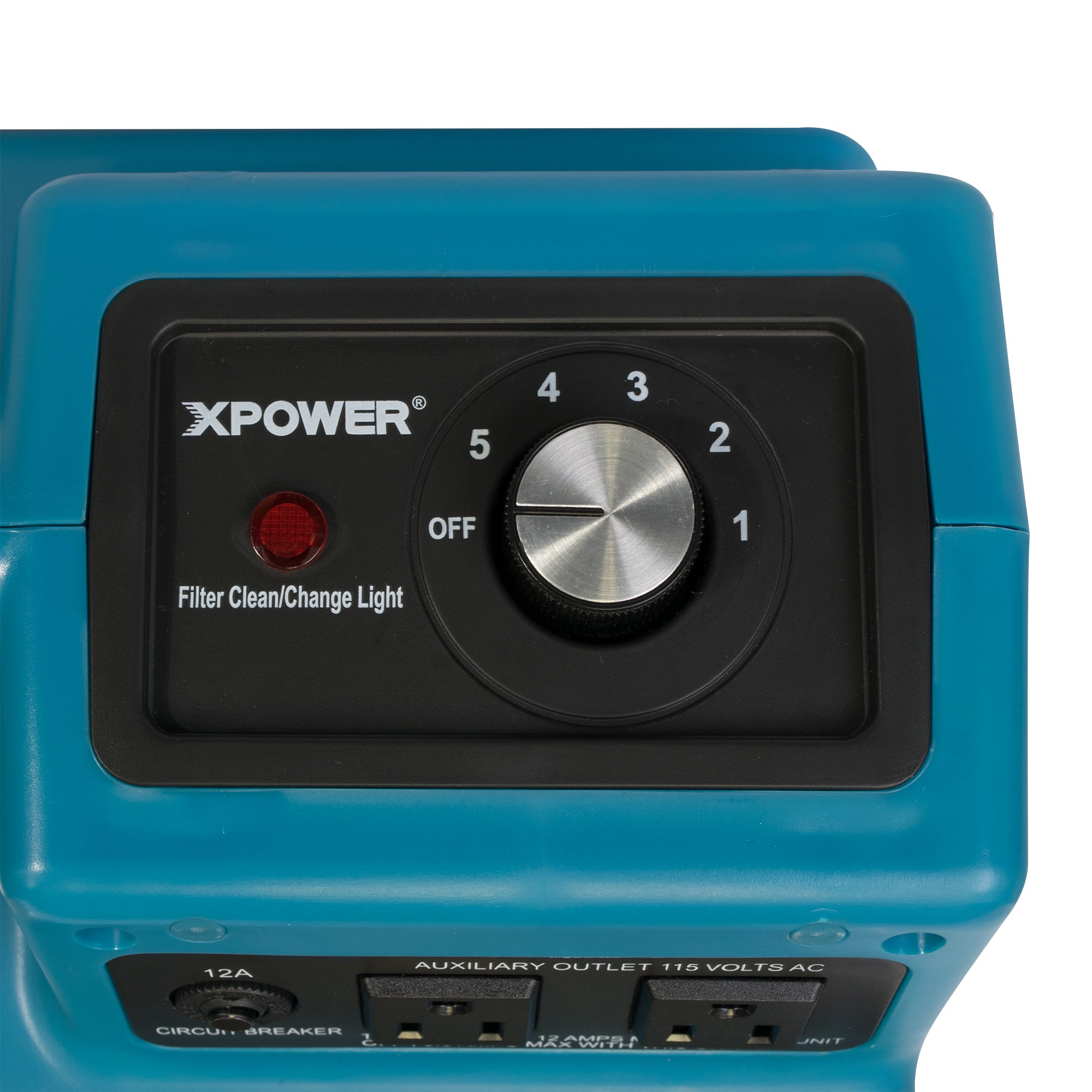 XPOWER X-2480A Professional 3-Stage HEPA Mini Air Scrubber variable speed knob and filter change light