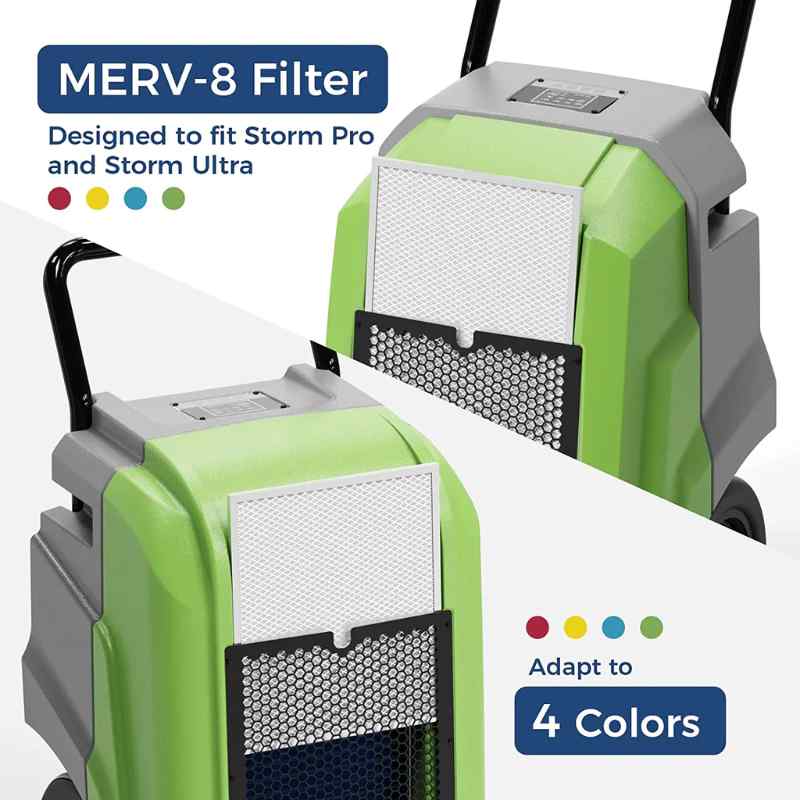 AlorAir Replacement MERV-8 Filters for New Storm Pro and Ultra LGR Dehumidifiers - 3 Pack showing dehumidifiers being loaded