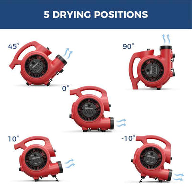 AlorAir 600 CFM Air Mover Blower Fan 5 drying positions