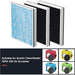 AlorAir HEPA Activated Carbon Filter Replacement Set for CleanShield HEPA 550 Air Scrubber showing compatible air scrubbers