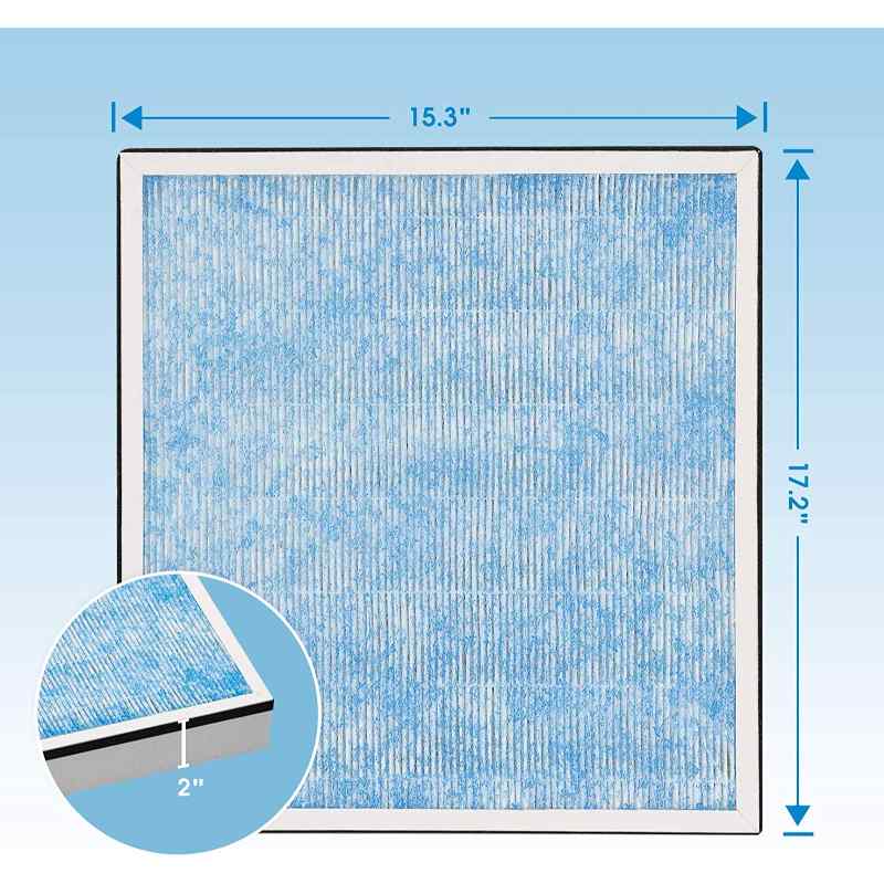 AlorAir HEPA Activated Carbon Filter Replacement Set for CleanShield HEPA 550 Air Scrubber filter dimensions