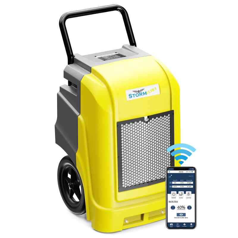 alorair storm ultra commercial dehumidifier with wifi in yellow