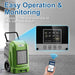alorair storm ultra commercial dehumidifier with wifi in green with closeup of display