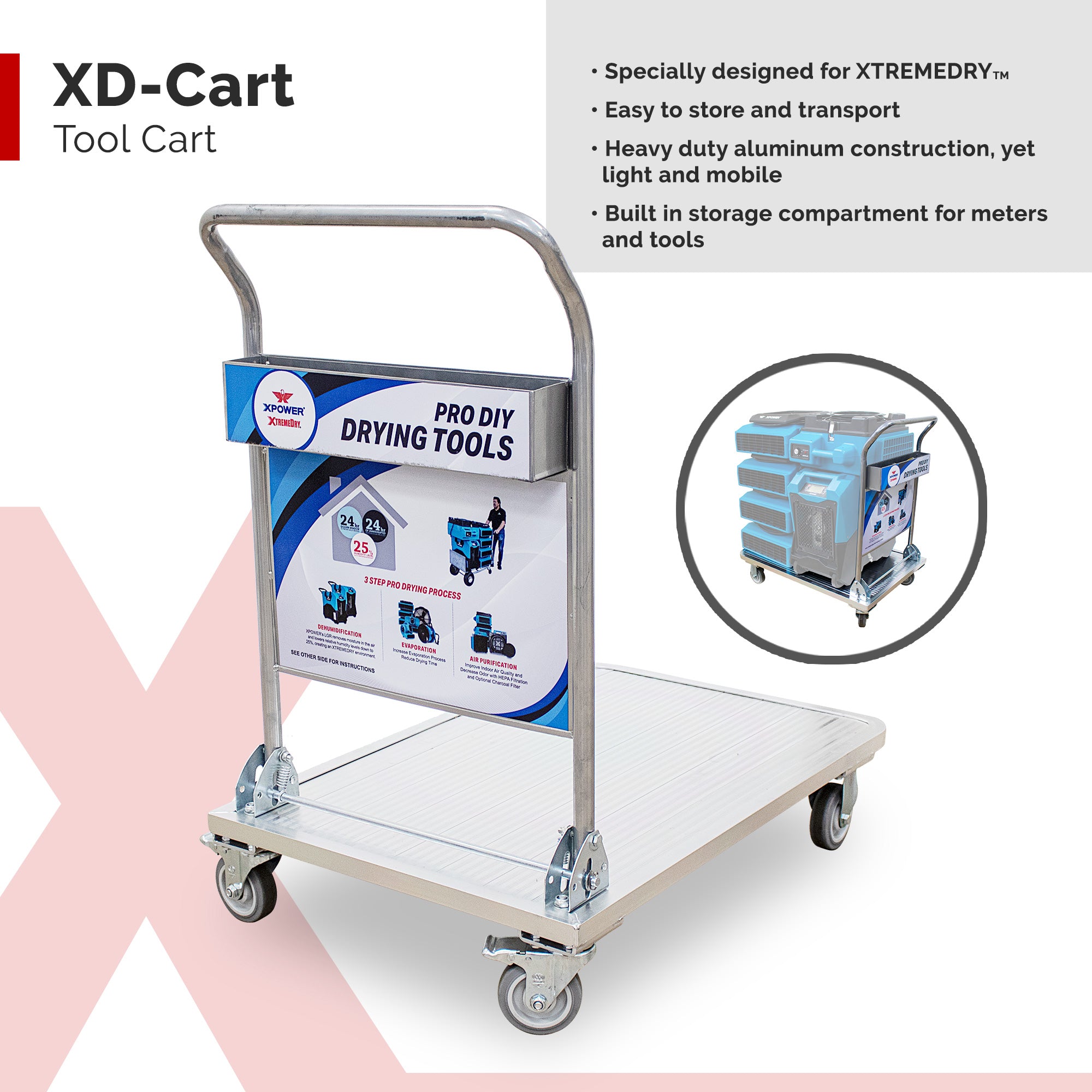cart for XTREMEDRY® Mojave Complete DIY Pro-Drying System for Water & Flood Damage Restoration