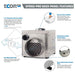 EcorPro EDP50-PRO Stainless Steel Desiccant Dehumidifier-50 PINT back panel features