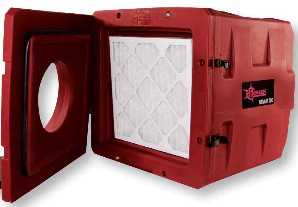 Novatek Novair 700 Air Scrubber Negative Air Machine showing filter inside