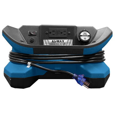 main view of Phoenix AirMAX BLE Bluetooth Enabled Low Profile Radial Air Mover in blue