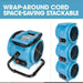 PURAERO Compact Air Mover Axial Fan 1/4HP 1050 CFM CORD WRAP AROUND AND STACKABLE