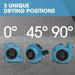 PURAERO - Mini Air Mover Carpet Dryer and Blower Fan 0.5 HP - 800 CFM 3 POSITIONS