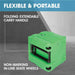 PURAERO POWER DISTRIBUTION BOX PA-PDK-60-GN IN GREEN SHOWING CARRY HANDLE AND WHEELS