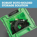 PURAERO POWER DISTRIBUTION BOX PA-PDK-60-GN IN GREEN SHOWING STORAGE COMPARTMENT