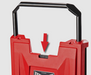 view of Phoenix DryMAX XL Pro LGR Dehumidifier in red push button extendable handle feature