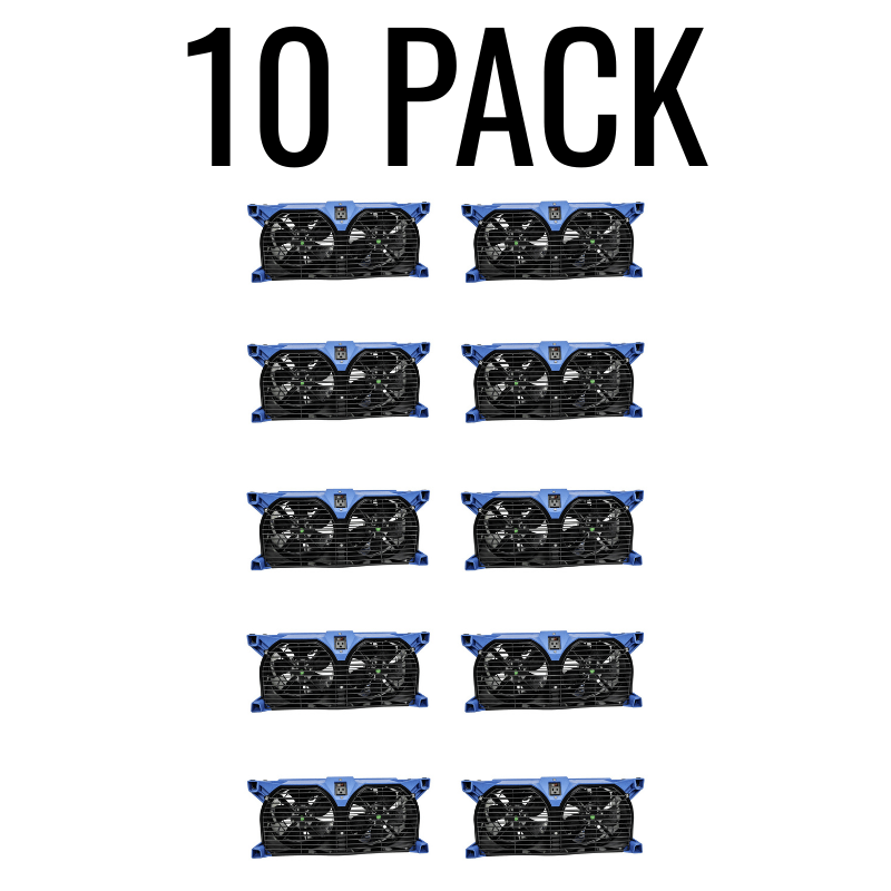 Phoenix Focus II Dual Axial Air Mover Water Restoration Equipment Package - 10 Pack in blue