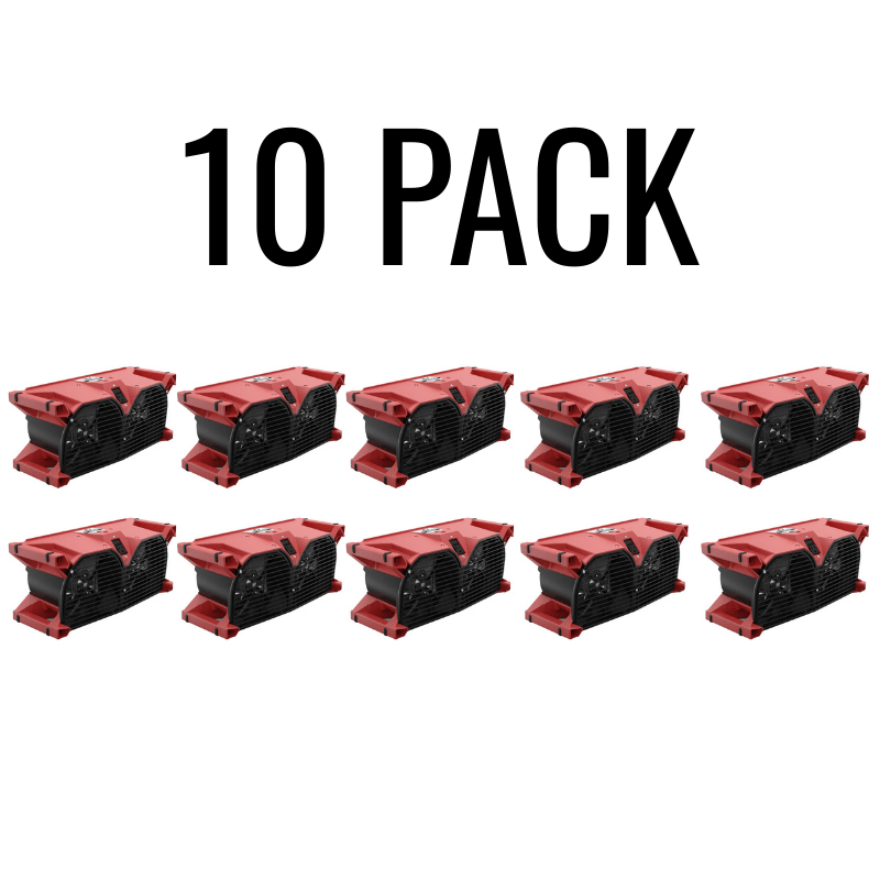 Phoenix Focus II Dual Axial Air Mover Water Restoration Equipment Package - 10 Pack in red