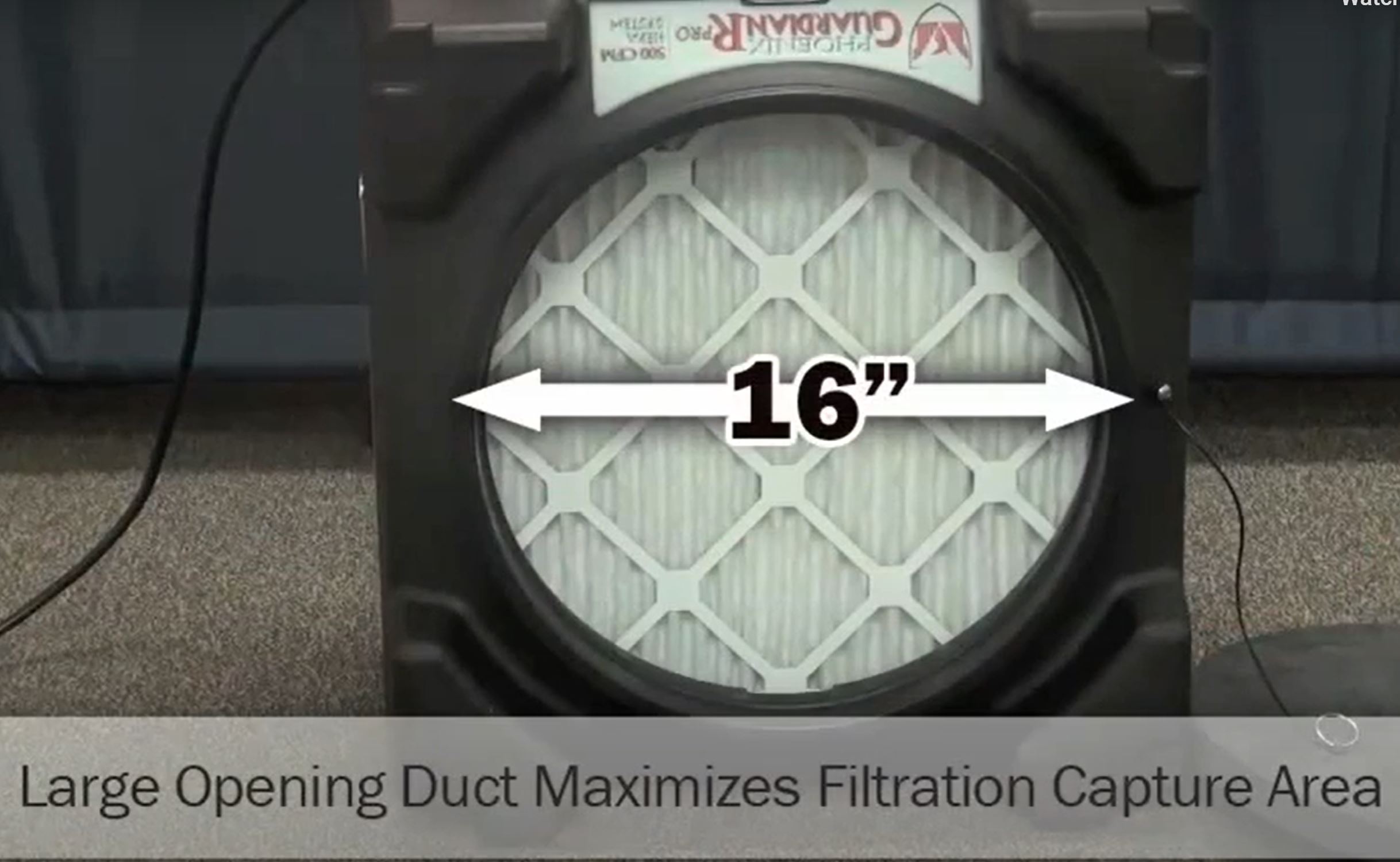 phoenix guardian r hepa system 16 inch diameter ducting view