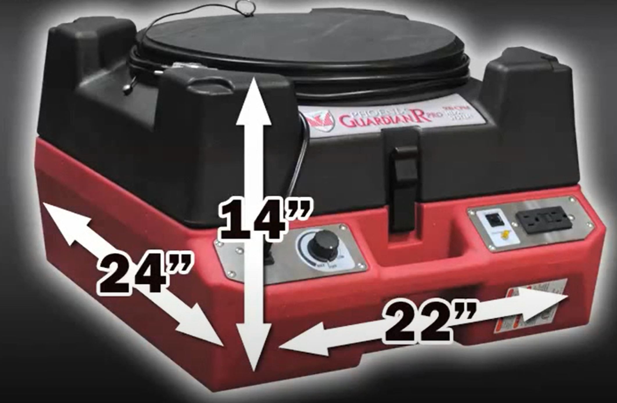 phoenix guardian r hepa air scrubber dimensions
