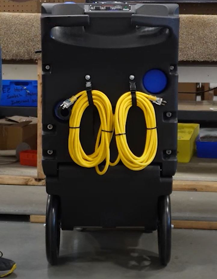 back view of US PRODUCTS Kraken Flood Pumper Extractor - 25' Vacuum Hose & 50' Dump Hose Bundle
