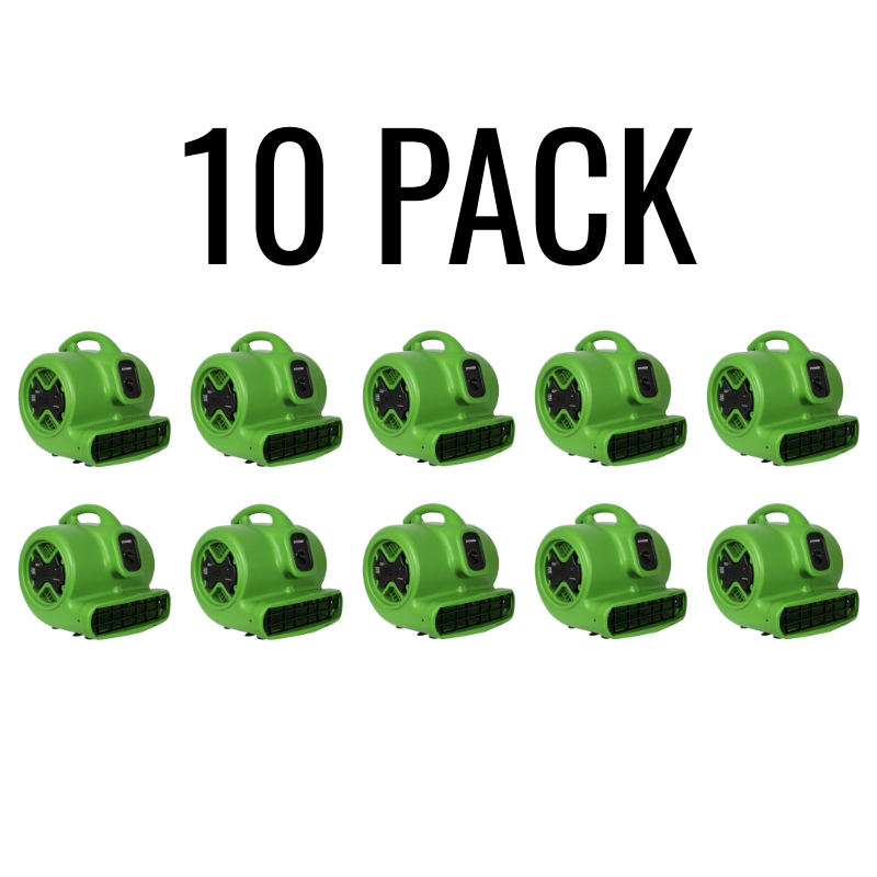 xpower x-600a-air-mover water restoration equipment packages 10 pack in green