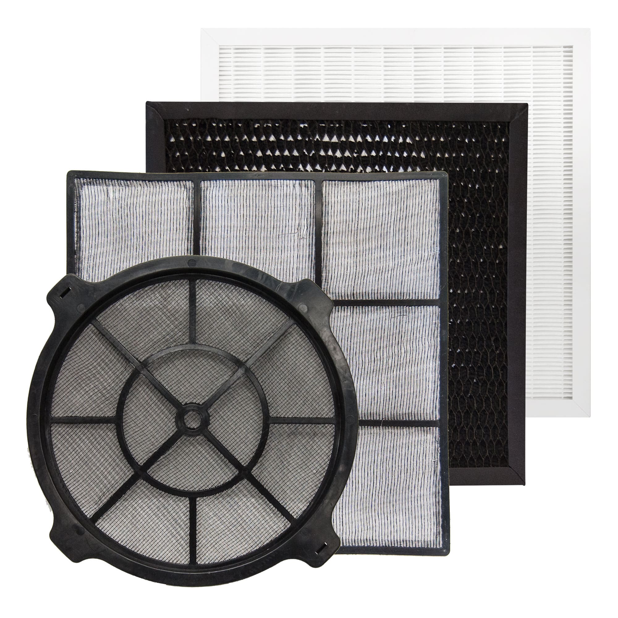 view of filters that are used in an xpower x 2580 professional 4 stage hepa mini air scrubber