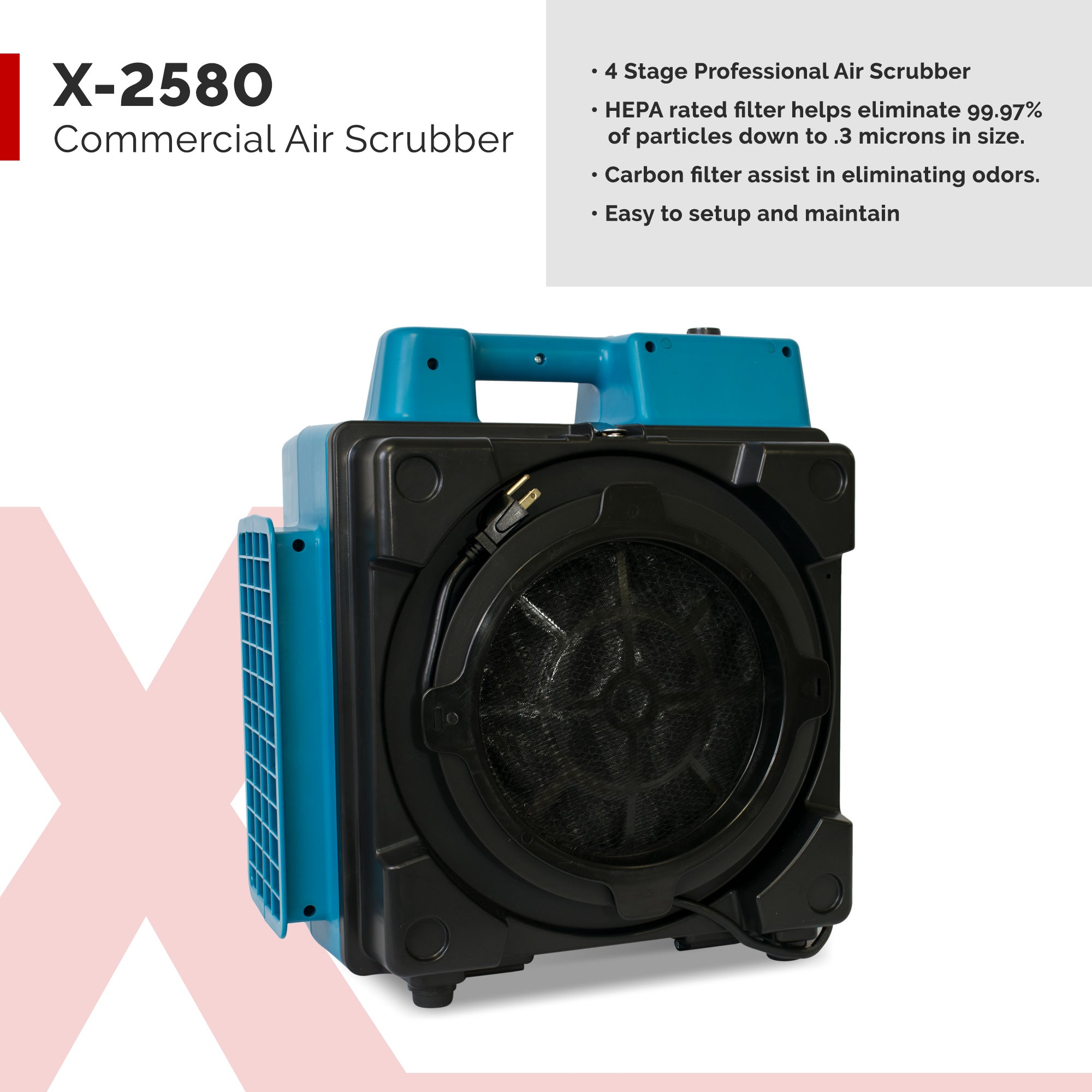 air scrubber used in XTREMEDRY® Mojave Complete DIY Pro-Drying System for Water & Flood Damage Restoration