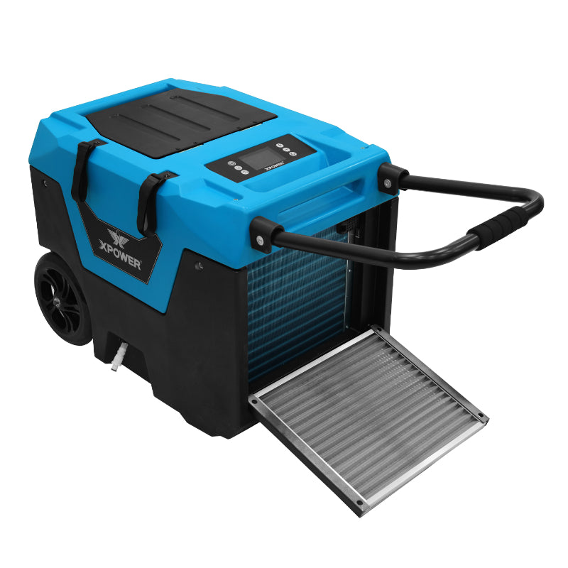 XPOWER XD-130Li Low Grain Refrigerant (LGR) Dehumidifier filter removal view