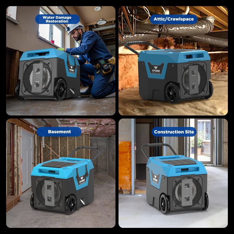 XPOWER XD-130Li Low Grain Refrigerant (LGR) Dehumidifier use cases view