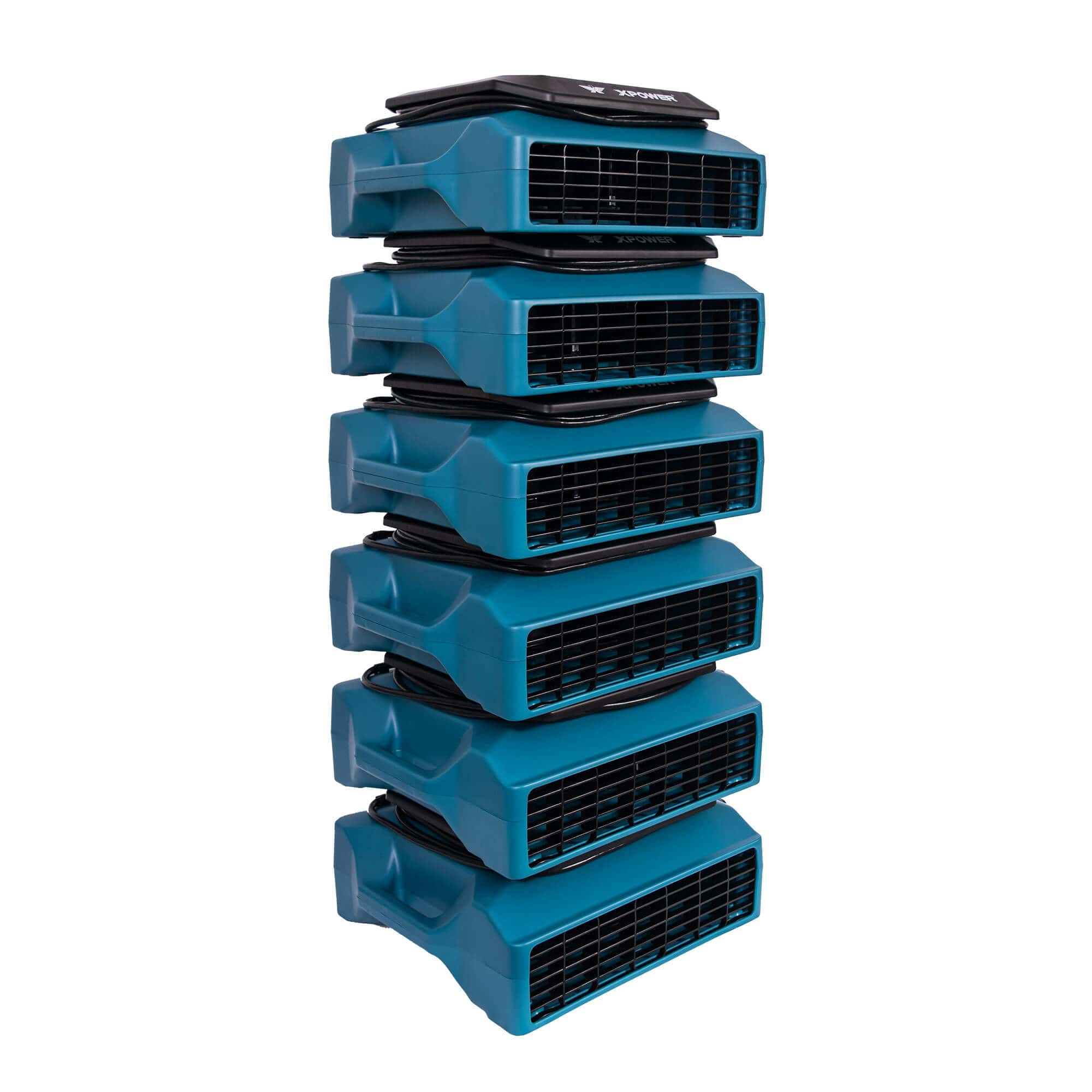 XPOWER XL-760AM Professional Low Profile Air Mover 1/3 HP - 1150 CFM in blue stacked view 