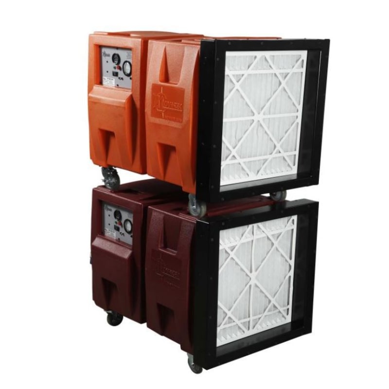 novair 2000 bio asbestos air scrubber in red stacked view on white background