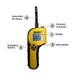 delmhorst quicknav view of moisture meter with features labeled with text