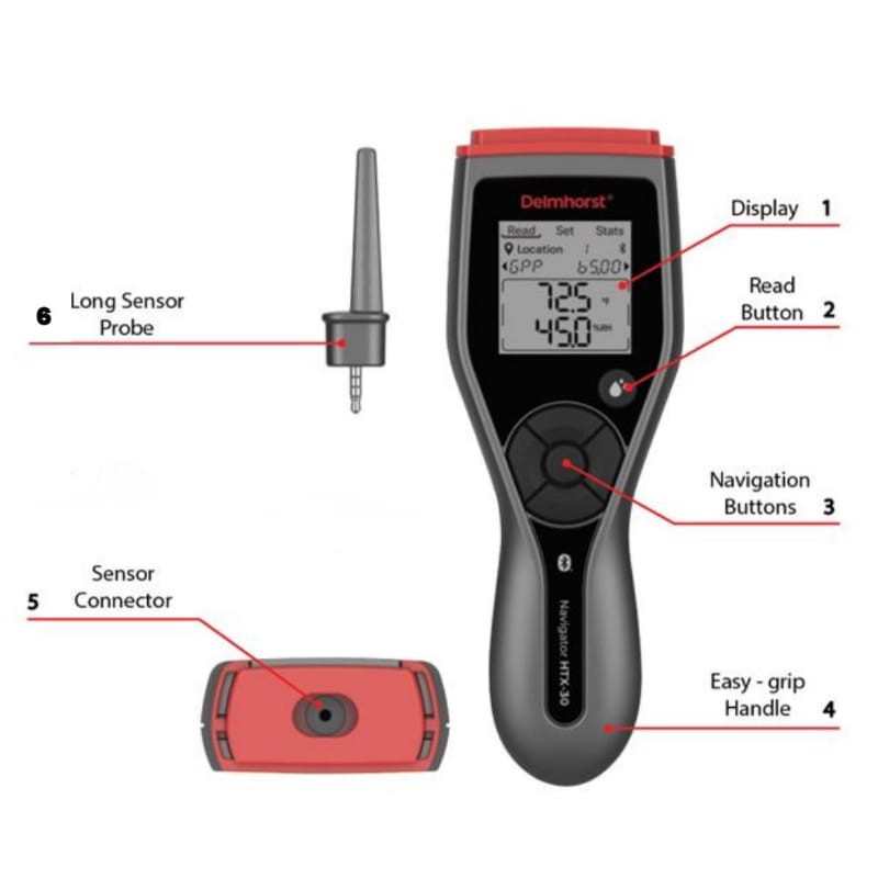 delmhorst htx 30 thermo hygrometer features
