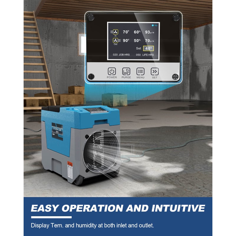 easy operation infogram of a Alorair Storm LGR 850 Commercial Dehumidifier - 180 PPD