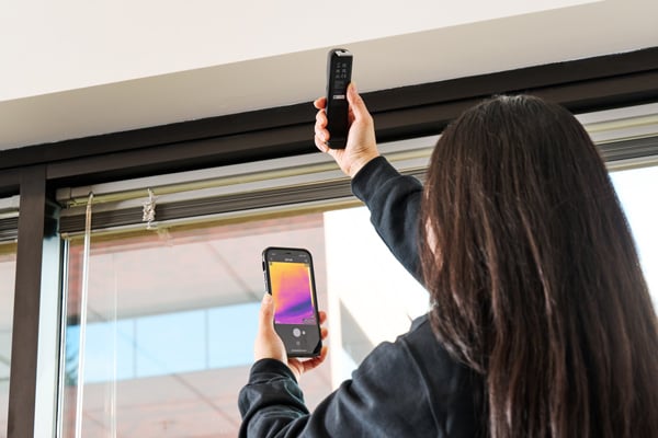 flir one edge pro being used to check above window