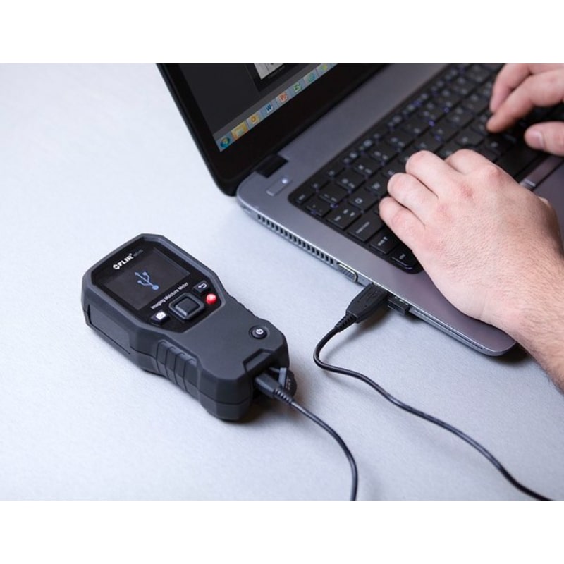 flir mr160 imaging moisture meter plugged into laptop