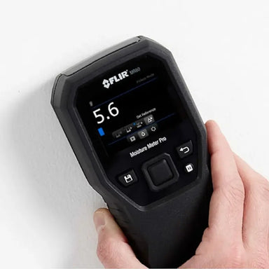 flir mr60 view showing digital moisture reading on screen