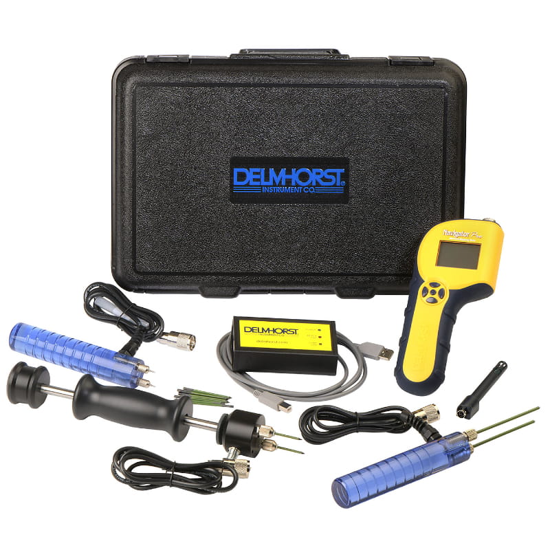 Delmhorst Navigator Pro Moisture Meter Advanced Package full contents view