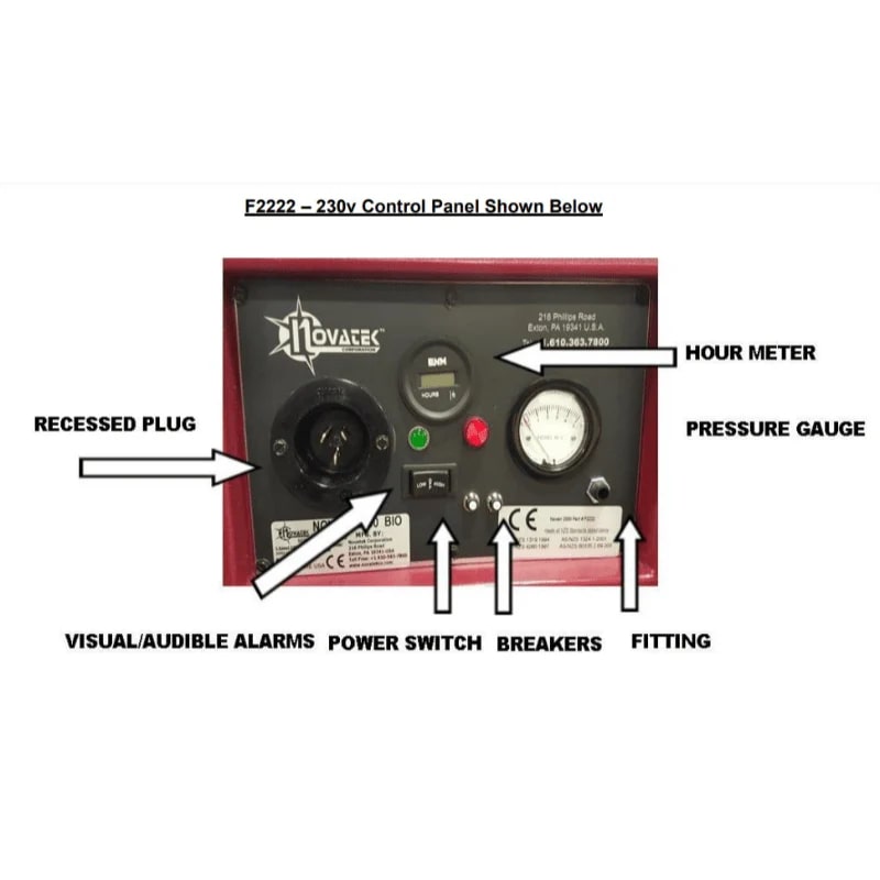 asbestos air scrubber novair 2000 bio control panel view