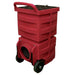 novair 1000 air scrubber in red showing ducting port view on white background