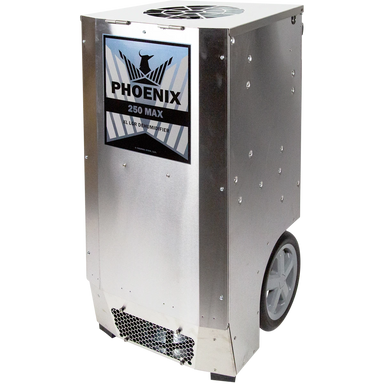 Phoenix 250 MAX LGR Dehumidifier high up angled view