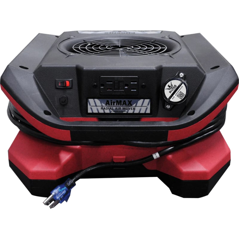 main view of Phoenix AirMAX BLE Bluetooth Enabled Low Profile Radial Air Mover in red