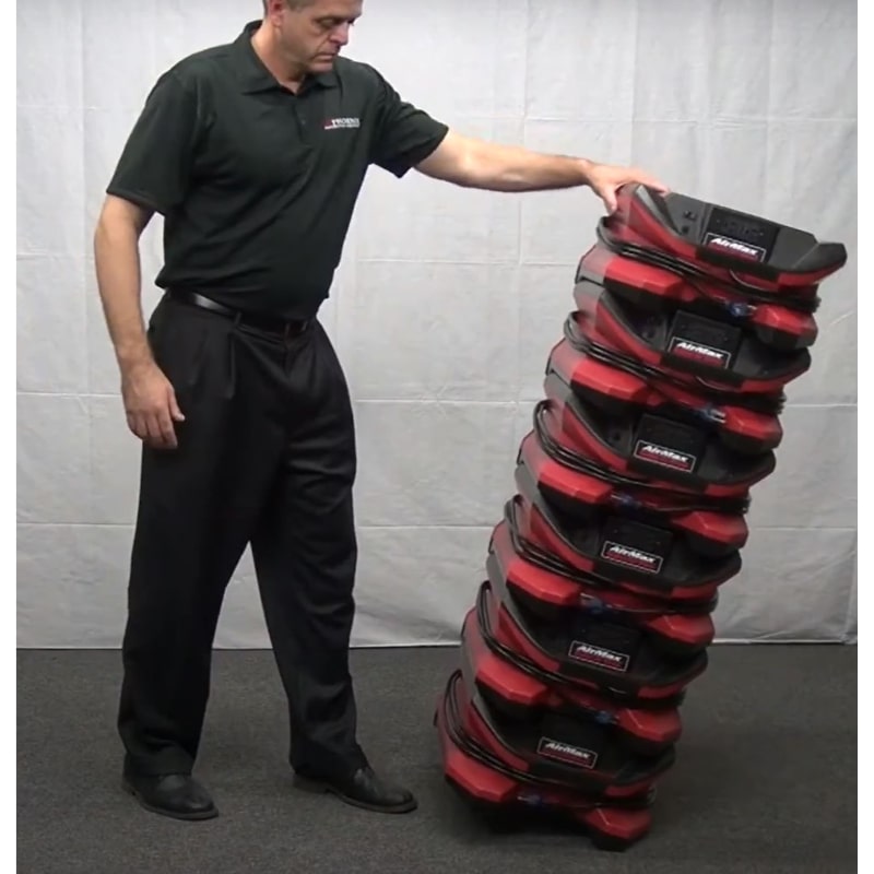 6 units of phoenix airmax air mover in red stacked up vertically 