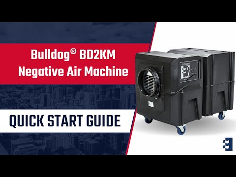quick start guide video of Abatement Technologies - BULLDOG® BD2KM - Negative Air Machine/Air Scrubber - 2000 CFM