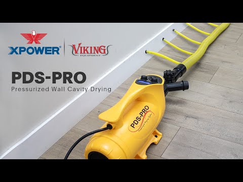 video of XPOWER PDS-Pro System Pressurized Wall Cavity Drying Kit Variable Speed Variable Heat Brushless Motor